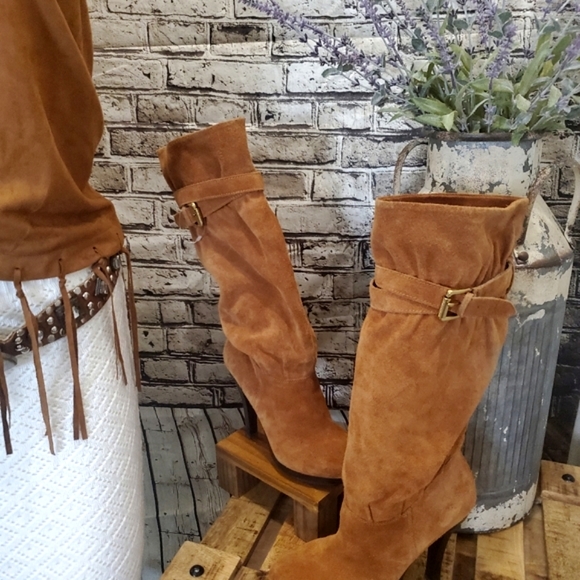 Michael Kors Suede Slouch Boots - Picture 9 of 10